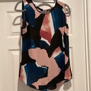 DKNY Pink and Teal Print Top - Size M